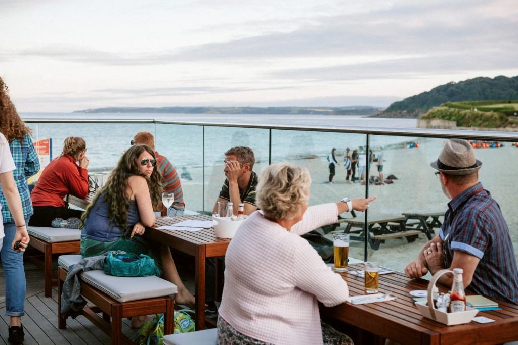 A beautiful beach cafe overlooking Gylly beach in Falmouth.