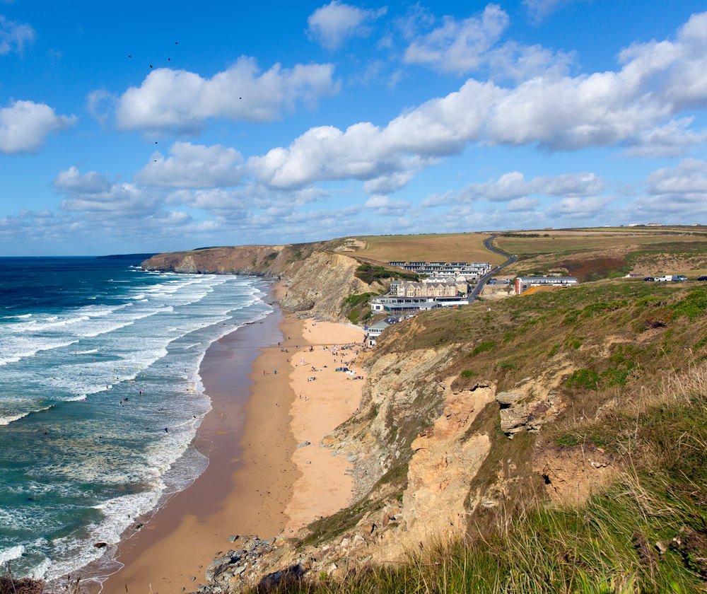 Watergate Bay One of the best know beaches in Cornwall  
