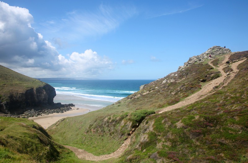 Above Chapel Porth on the Cornish coast path.