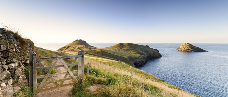 south west coast path leading to The Rumps on Pentire Head in Cornwall resized