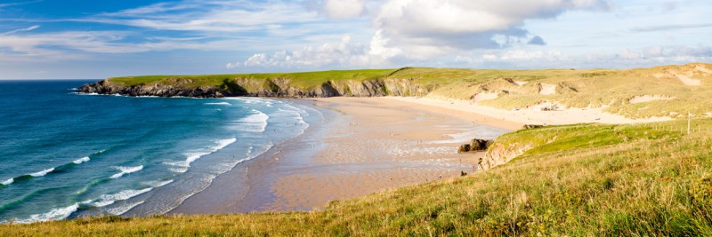 Holywell Bay on the North Cornwall coast,